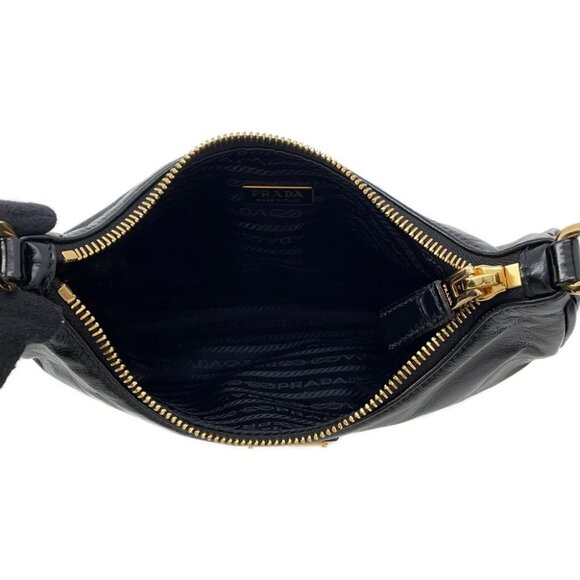 PRADA Re-Edition 2005 2WAYShoulder Bag Leather/Patent Leather Black 1BH204 - Picture 9 of 13